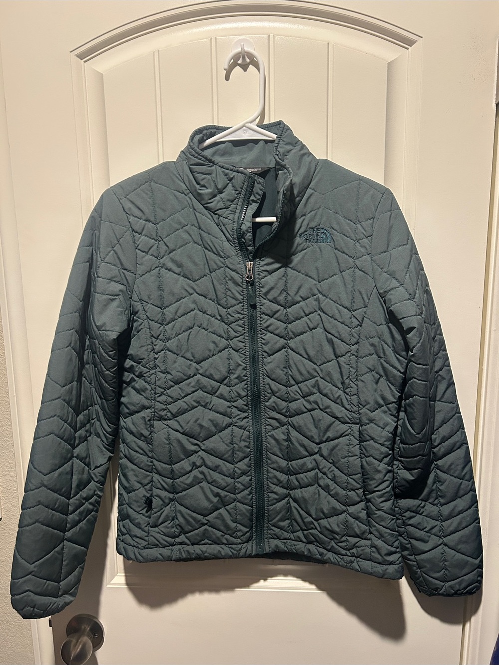 The North Face Quilted Kids Puffer Jacket - Slate Green